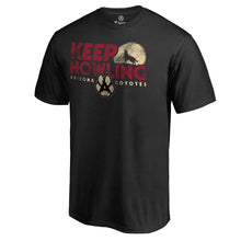 Load image into Gallery viewer, Arizona Coyotes Hometown Collection Keep Howling T-Shirt - Black NHL Guys Tee
