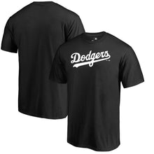 Load image into Gallery viewer, Los Angeles Dodgers Team Wordmark T-Shirt - Black MLB Guys Tee
