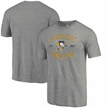 Load image into Gallery viewer, Pittsburgh Penguins Heritage Tri-Blend T-Shirt - Gray NHL Guys Tee
