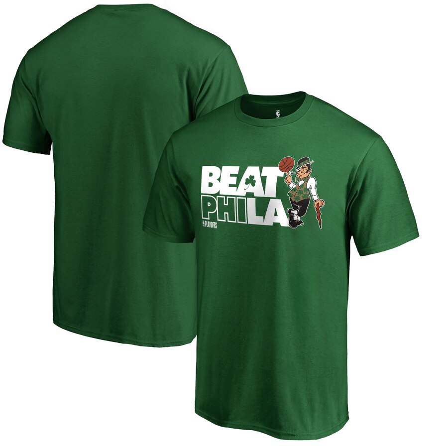 Boston Celtics Majestic 2019 Nba Playoffs Beat Phila T-Shirt - Green NBA Guys Tee