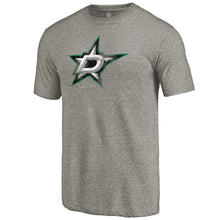 Load image into Gallery viewer, Dallas Stars Distressed Team Logo Tri-Blend T-Shirt - Ash NHL Guys Tee
