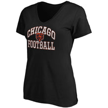 Load image into Gallery viewer, Chicago Bears Majestic Women's Showtime Franchise Fit V-Neck T-Shirt - Black NFL LADIES V-Neck
