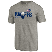 Load image into Gallery viewer, Columbus Blue Jackets 2018 Stanley Cup Playoffs Bound Team Favorite Tri-Blend T-Shirt - Heather Gray NHL Guys Tee
