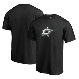 Dallas Stars Splatter Logo T-Shirt - Black NHL Guys Tee