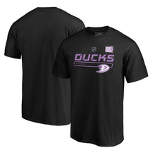 Load image into Gallery viewer, Anaheim Ducks 2020 Hockey Fights Cancer Prime T-Shirt - Black NHL Guys Tee
