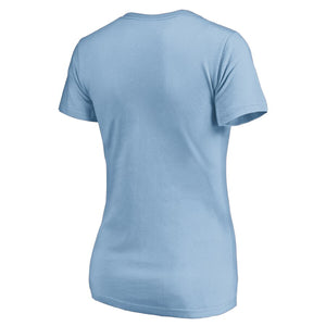 Tampa Bay Rays Women's Team Lockup T-Shirt - Light Blue MLB Ladies V-Neck