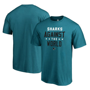 San Jose Sharks Against The World T-Shirt - Teal NHL Guys Tee