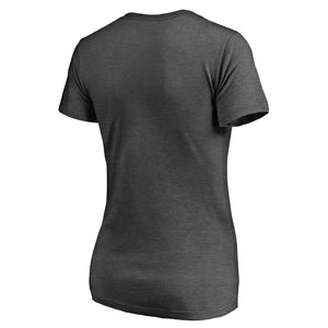 Philadelphia Phillies Women's Charcoal Stack V-Neck T-Shirt - Ash MLB Ladies V-Neck