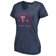 Load image into Gallery viewer, Minnesota Twins Women&#39;s Hometown Tri-Blend V-Neck T-Shirt - Navy MLB Ladies V-Neck
