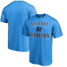 Load image into Gallery viewer, Miami Marlins Victory Arch T-Shirt - Blue MLB Guys Tee
