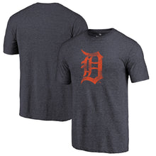 Load image into Gallery viewer, Detroit Tigers Distressed Team Tri-Blend T-Shirt - Heathered Navy MLB Guys Tee
