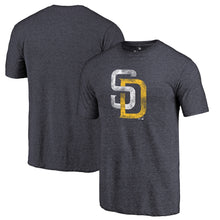 Load image into Gallery viewer, San Diego Padres Distressed Team Tri-Blend T-Shirt - Heathered Navy MLB Guys Tee
