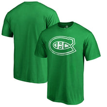 Load image into Gallery viewer, Montreal Canadiens St. Patrick's Day White Logo T-Shirt - Green NHL Guys Tee
