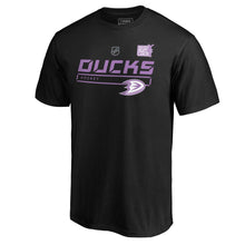 Load image into Gallery viewer, Anaheim Ducks 2020 Hockey Fights Cancer Prime T-Shirt - Black NHL Guys Tee
