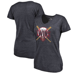 Minnesota Twins Women's Hometown Collection Win Twins V-Neck T-Shirt MLB Ladies V-Neck