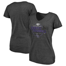 Load image into Gallery viewer, Colorado Rockies Women&#39;s 2020 Spring Training Round Trip Tri-Blend V-Neck T-Shirt - Black MLB Ladies V-Neck
