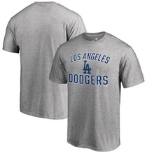 Load image into Gallery viewer, Los Angeles Dodgers Victory Arch T-Shirt - Heather Gray MLB Guys Tee
