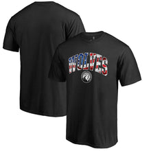 Load image into Gallery viewer, Minnesota Timberwolves Banner Wave T-Shirt - Black NBA Guys Tee
