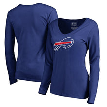 Load image into Gallery viewer, Buffalo Bills Nfl Pro Line Women's Primary Logo V-Neck Long-Sleeve T-Shirt - Royal NFL Ladies V-Neck Long Sleeve
