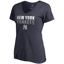 Load image into Gallery viewer, New York Yankees Women&#39;s Fade Out V-Neck T-Shirt - Navy MLB Ladies V-Neck
