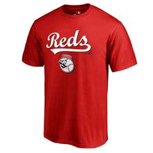 Load image into Gallery viewer, Cincinnati Reds Team Lockup T-Shirt - Red MLB Guys Tee
