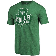 Load image into Gallery viewer, Chicago Bulls St. Patrick's Day Pride Tri-Blend T-Shirt - Kelly Green NBA Guys Tee
