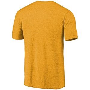 Boston Bruins Primary Logo Tri-Blend T-Shirt - Heathered Gold NHL Guys Tee