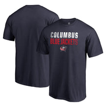 Load image into Gallery viewer, Columbus Blue Jackets Iconic Collection Fade Out T-Shirt - Navy NHL Guys Tee

