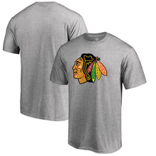 Load image into Gallery viewer, Chicago Blackhawks Primary Logo T-Shirt - Ash NHL Guys Tee
