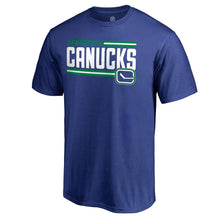 Load image into Gallery viewer, Vancouver Canucks Iconic Collection On Side Stripe T-Shirt - Royal NHL Guys Tee

