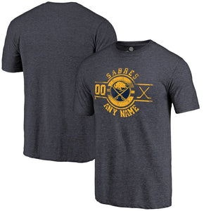 Buffalo Sabres Personalized Insignia Tri-Blend T-Shirt - Navy NHL Guys Tee