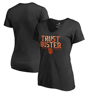 Buster Posey San Francisco Giants Women's Player Hometown Collection V-Neck T-Shirt - Black MLB Ladies V-Neck