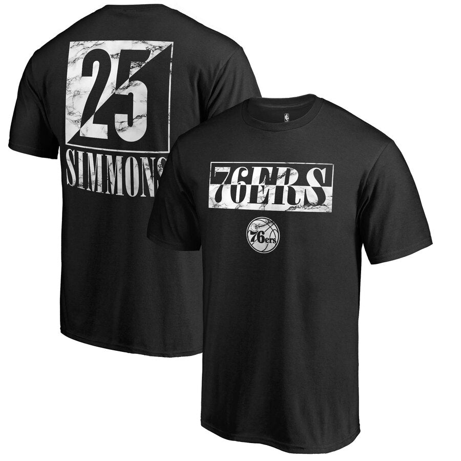 Ben Simmons Philadelphia 76Ers Yin & Yang Name And Number T-Shirt - Black NBA Guys Tee