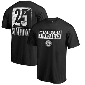 Ben Simmons Philadelphia 76Ers Yin & Yang Name And Number T-Shirt - Black NBA Guys Tee