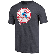 Load image into Gallery viewer, New York Yankees Cooperstown Collection Forbes Tri-Blend T-Shirt - Heathered Navy MLB Guys Tee
