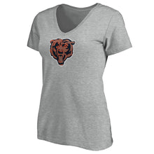 Load image into Gallery viewer, Chicago Bears Majestic Women's Showtime My Favorite Team V-Neck T-Shirt - Heathered Gray NFL LADIES V-Neck
