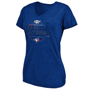 Toronto Blue Jays Women's 2020 Spring Training Round Trip Tri-Blend V-Neck T-Shirt - Royal MLB Ladies V-Neck