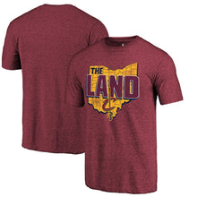 Load image into Gallery viewer, Cleveland Cavaliers The Land Hometown Collection Tri-Blend T-Shirt - Wine NBA Guys Tee
