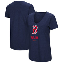 Load image into Gallery viewer, Boston Red Sox Under Armour Women&#39;s Team Lock-Up Performance Tri-Blend V-Neck T-Shirt - Navy MLB Ladies V-Neck
