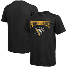 Load image into Gallery viewer, Pittsburgh Penguins Majestic Threads City Over Graphic Tri-Blend T-Shirt - Black NHL Guys Tee

