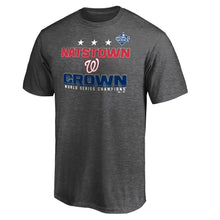 Load image into Gallery viewer, Washington Nationals 2019 World Series Champions Cut Off T-Shirt - Heather Charcoal MLB Guys Tee
