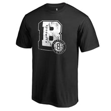 Load image into Gallery viewer, Brooklyn Nets Letterman T-Shirt - Black NBA Guys Tee
