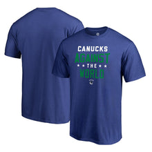 Load image into Gallery viewer, Vancouver Canucks Against The World T-Shirt - Royal NHL Guys Tee
