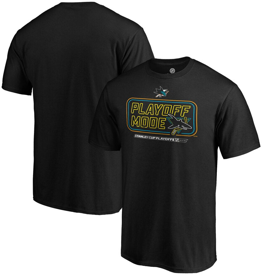 San Jose Sharks 2019 Stanley Cup Playoffs Bound Charging T-Shirt - Black NHL Guys Tee