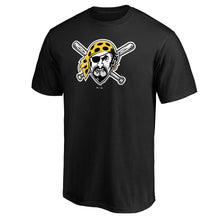Load image into Gallery viewer, Pittsburgh Pirates Majestic 2020 Alternate Road Emblem Patch T-Shirt - Black MLB Guys Tee
