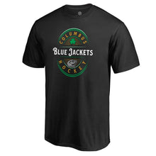 Load image into Gallery viewer, Columbus Blue Jackets St. Patrick's Day Forever Lucky T-Shirt - Black NHL Guys Tee
