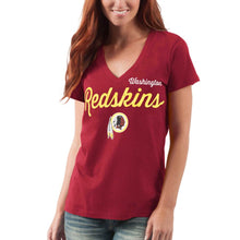 Load image into Gallery viewer, Washington Redskins G-Iii 4Her By Carl Banks Women&#39;s Post Season V-Neck T-Shirt - Burgundy NFL LADIES V-Neck
