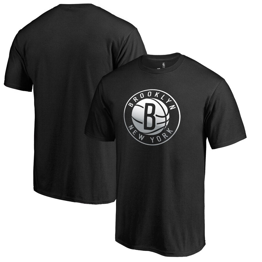 Brooklyn Nets Gradient Logo T-Shirt - Black NBA Guys Tee