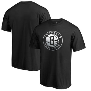 Brooklyn Nets Gradient Logo T-Shirt - Black NBA Guys Tee