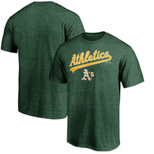 Load image into Gallery viewer, Oakland Athletics Majestic Basic T-Shirt - Heathered Green MLB Guys Tee
